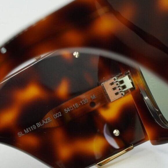 ?️ New Saint Laurent SLM119 BLAZE 002 Sunglasses - Havana Frame, Green Lenses main image 9